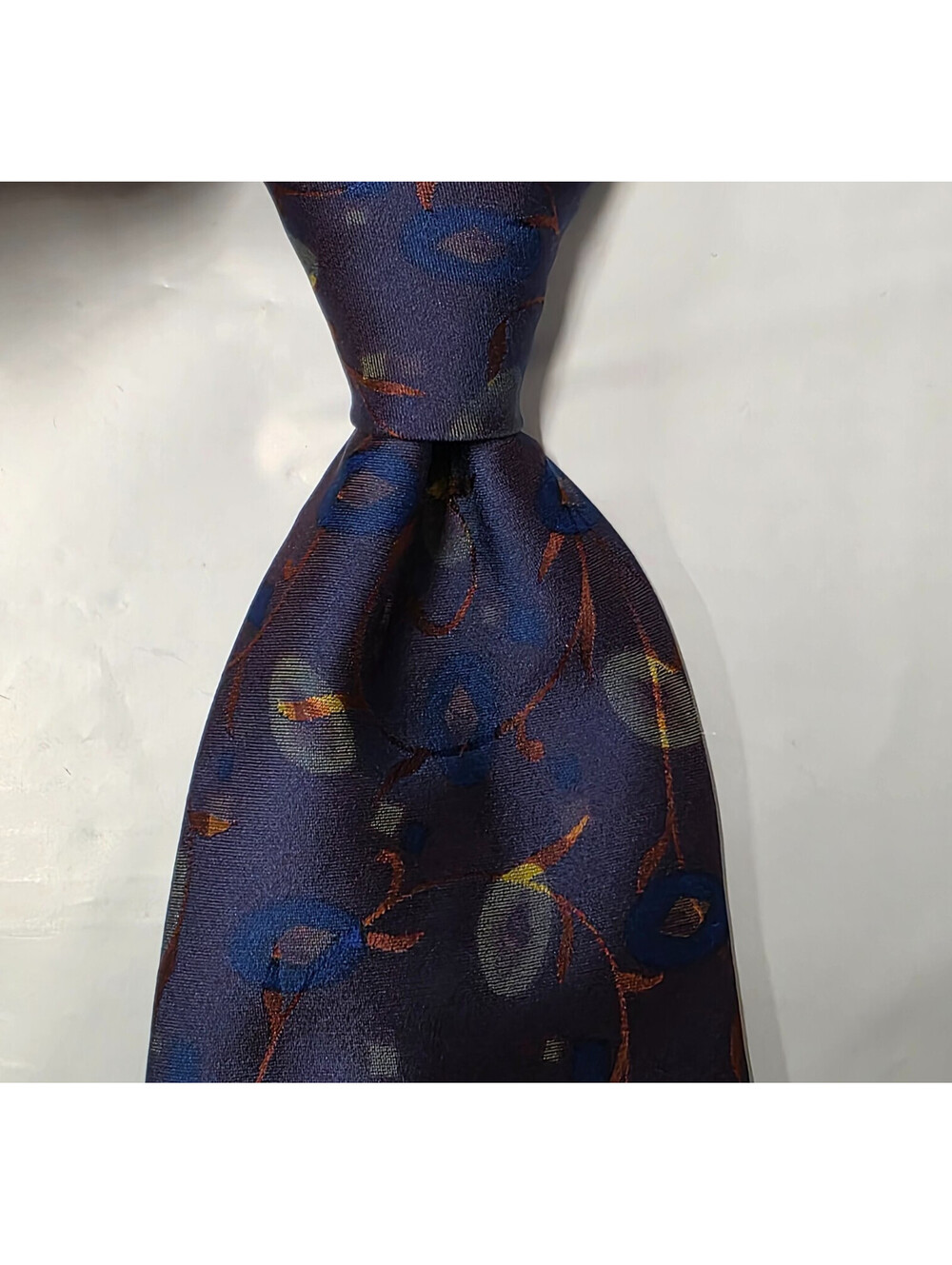 Altea Milano Woven Floral Navy Silk Tie Men’s Necktie Made In Italy 57x4